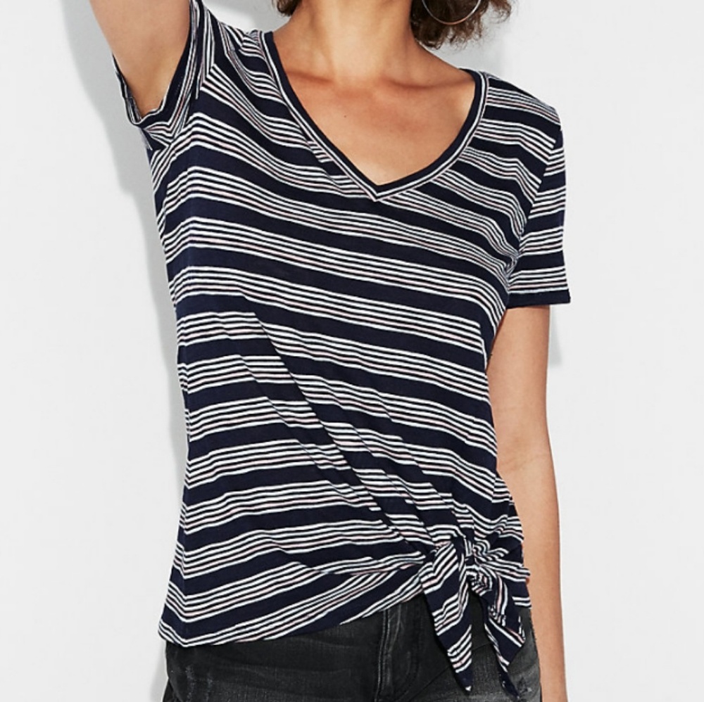 Express One Eleven Slub Knot Navy Shirt